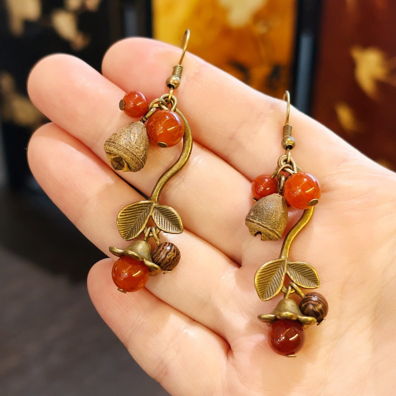 Handmade Plant Fruit Mori Style Chinese Hawthorn Artistic Rings