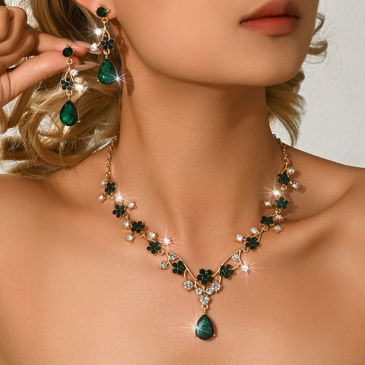 Korean Bridal Two-piece Wedding Accessory Chain Jewelry Set