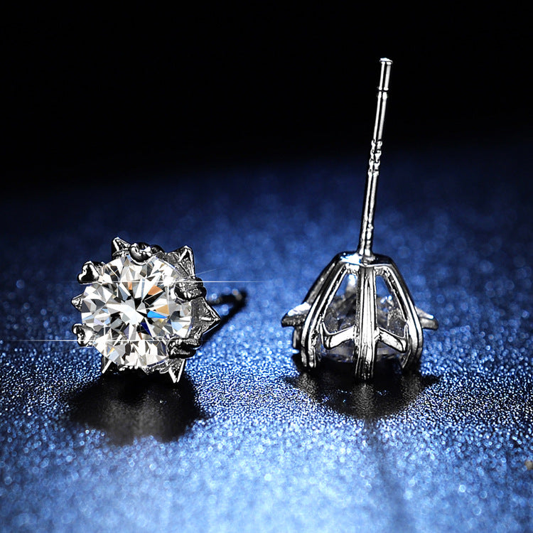 Boucles d'oreilles d'imitation de Moissanite de simulation de Karat de diffusion en direct pour femmes