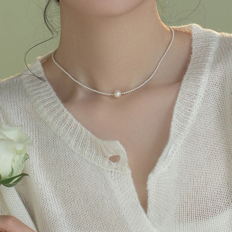 Glass Pearl High Sense Luxury Minority Fashion Commuter Clavicle Necklace