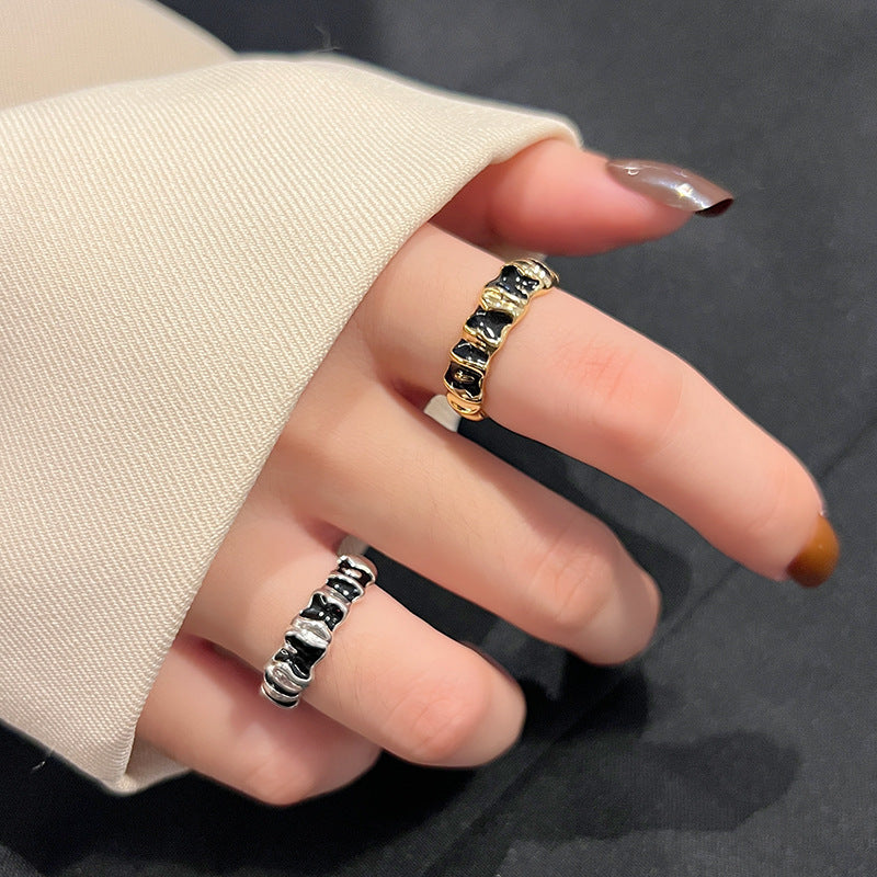 Women's Niche Korean Style Epoxy Metal Opening Rings