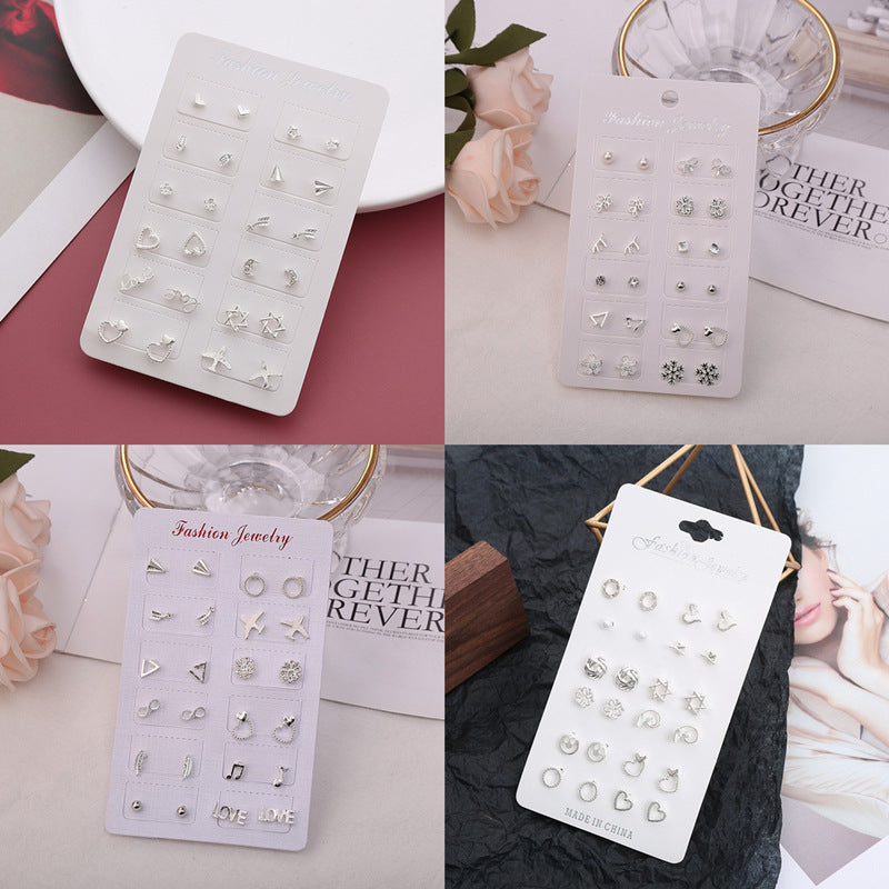 Women's Korean Style Personalized Small Love Snowflake Stud Earrings
