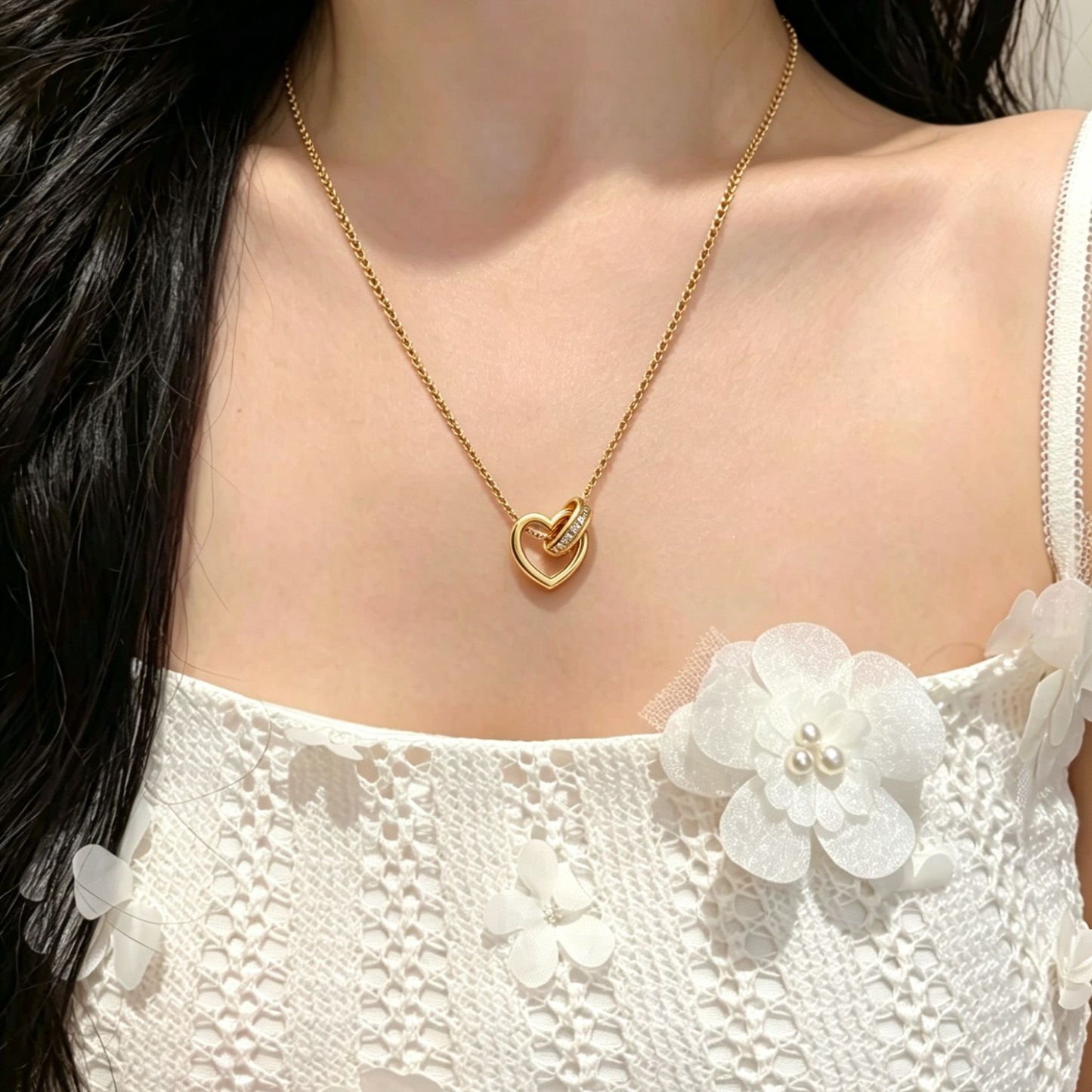Women's Roman Love Titanium Steel Fashion Gold Necklace