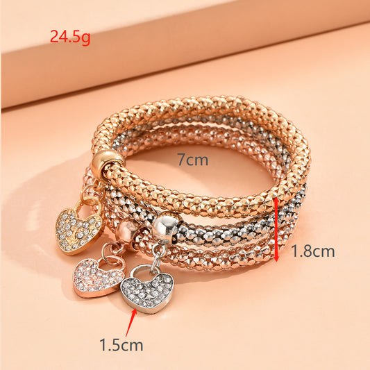 Bracelets papillon en diamant avec chaîne de maïs soufflé extensible pour femmes