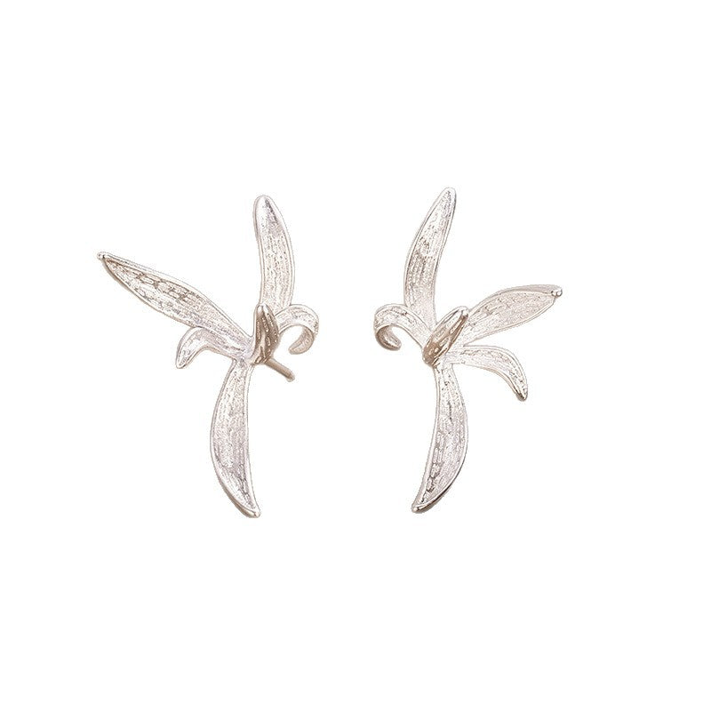 Magnolia Flower Ear Clip Chinese Style Light Luxury Minority Design Stud Earrings