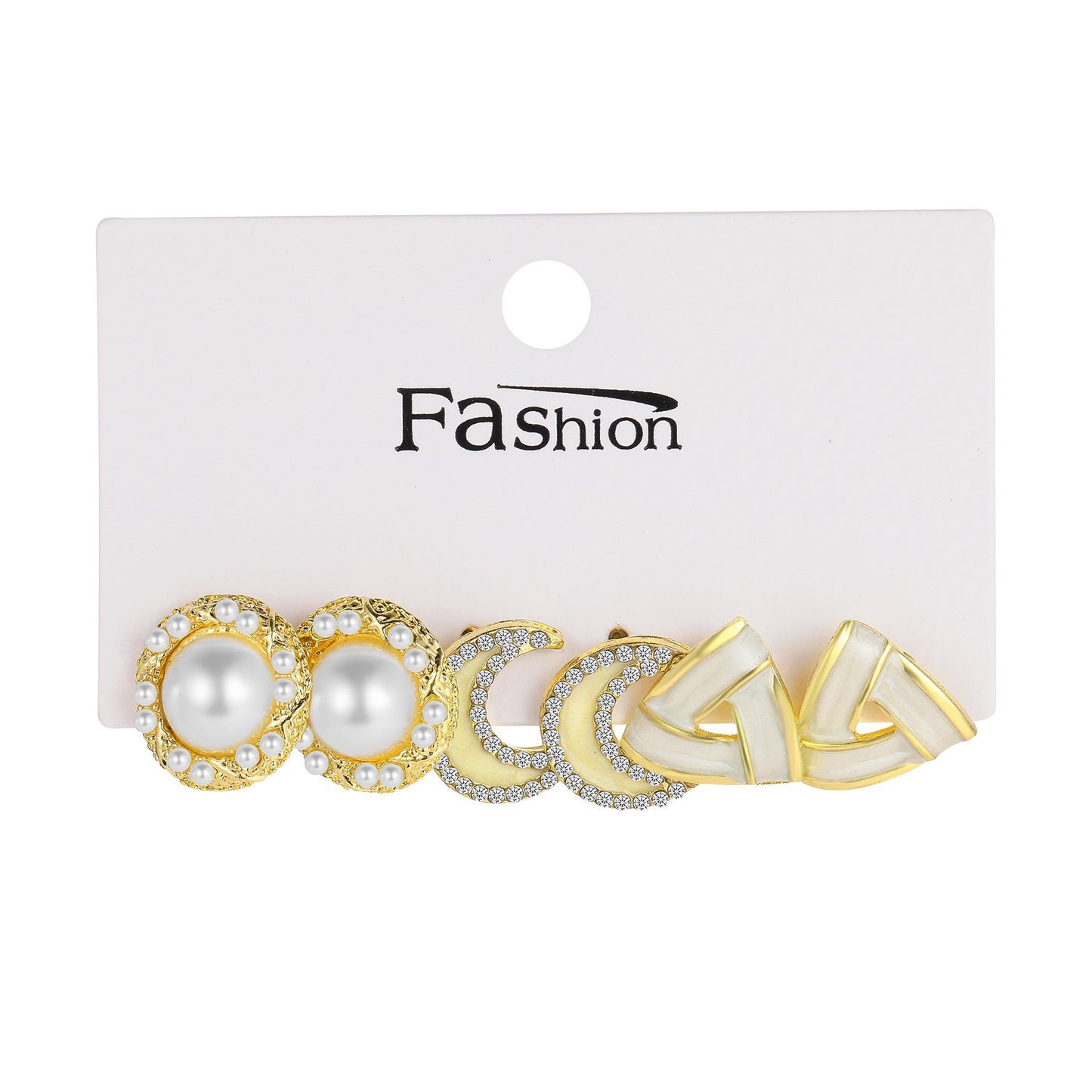 Wind Bow Fishtail Pearl Diamond Lady Stud Earrings