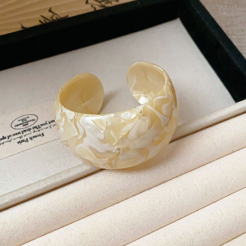 Vacation Style Acrylic Round Open-ended Fresh Sweet Niche Bracelet