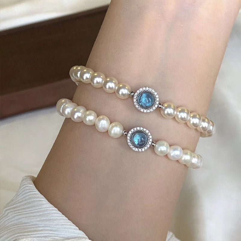 Mercury Notes Sier Natural Freshwater Pearl Bracelets