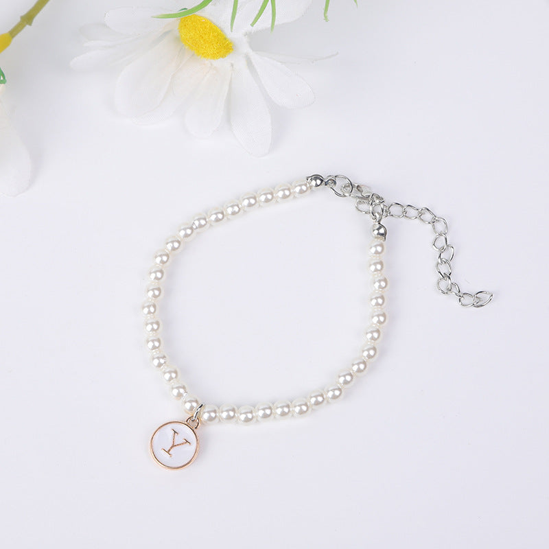 Bracelets femme simple perle anglais votre nom