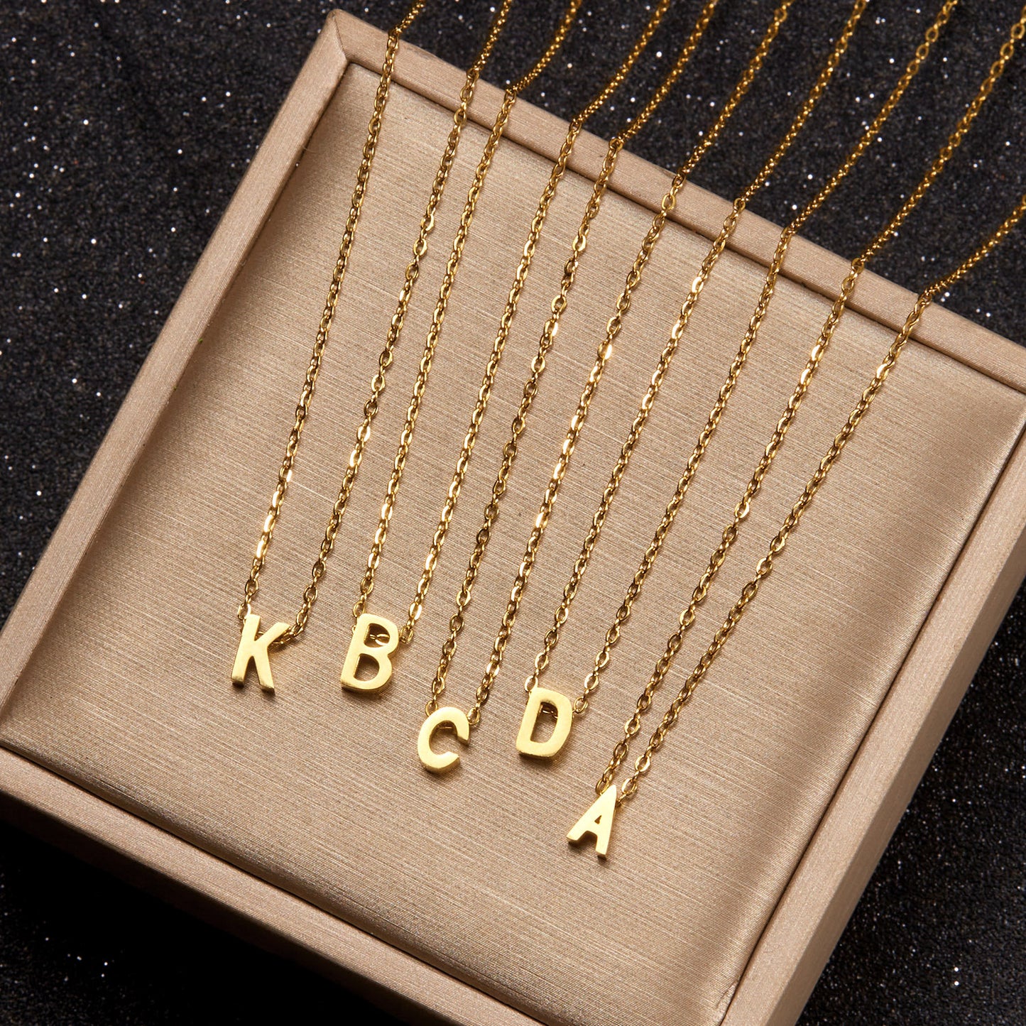 Letter Personalized Simple Stainless Steel Clavicle Pendants