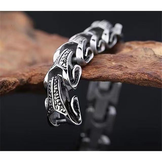 Men's Domineering Personalized Thai Sier Distressed Hip Hop Bracelets