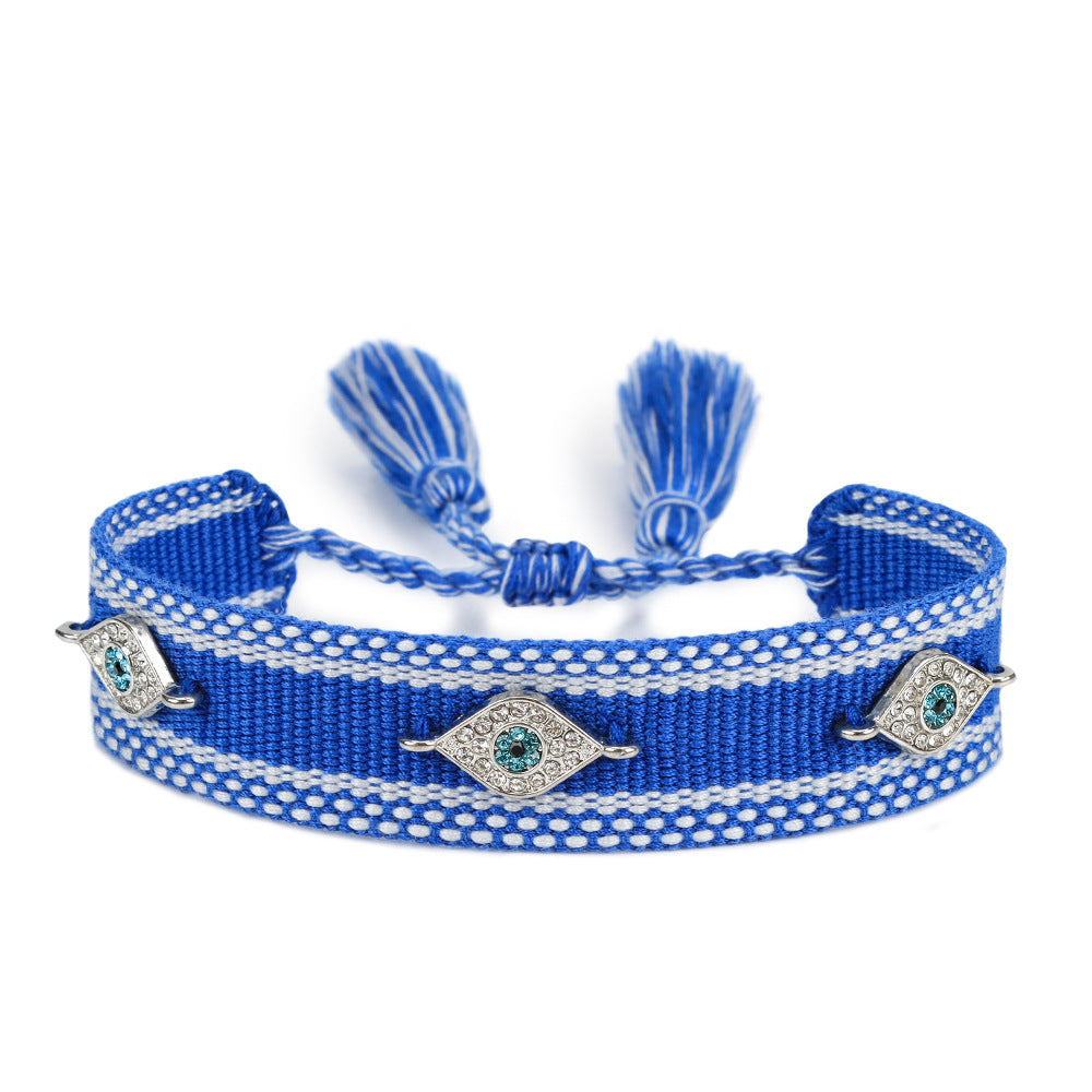 Woven Popular Blue Eyes Lucky Carrying Strap Ethnic Bracelets