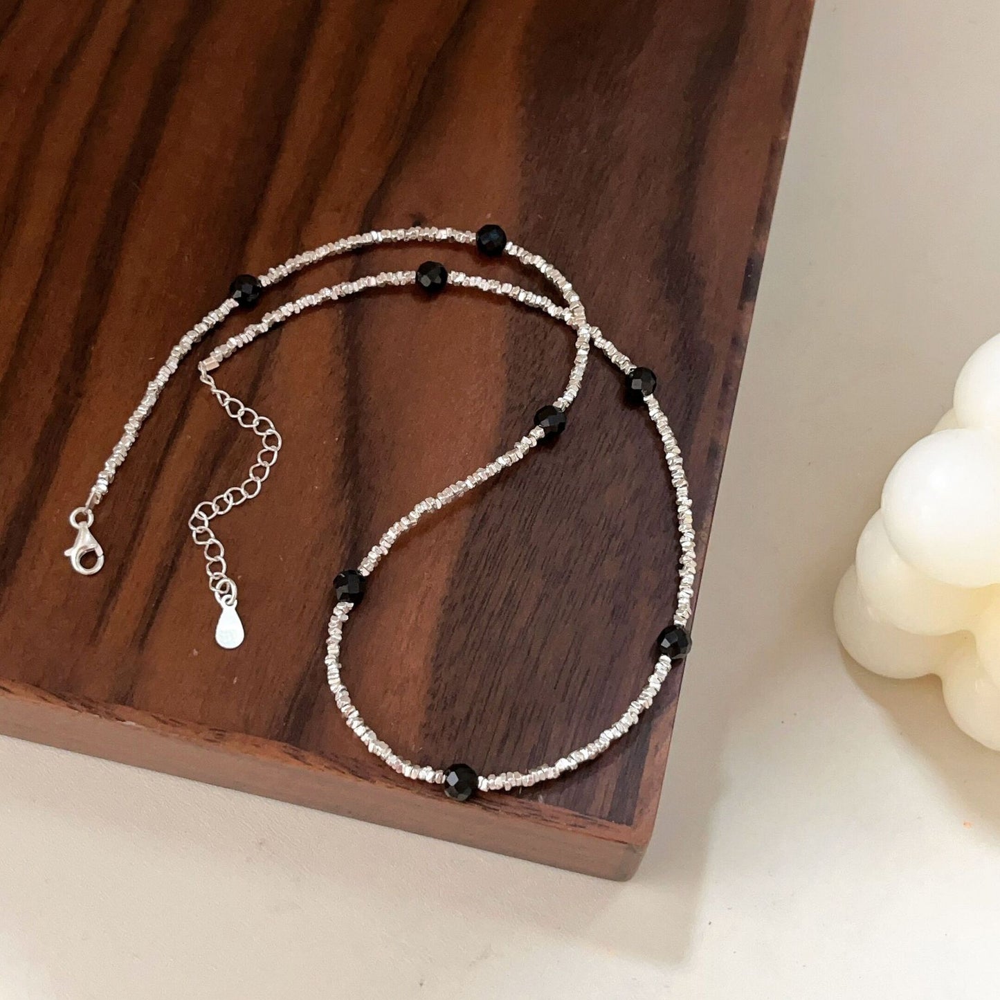 Small Pieces Of Black Agate Beaded Suit Decoration Necklaces