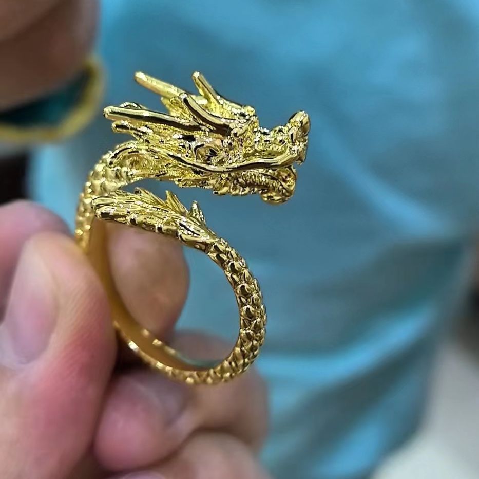 Chinese Zodiac Index Finger Openings Personality Design Fashion Tide Vintage Ring