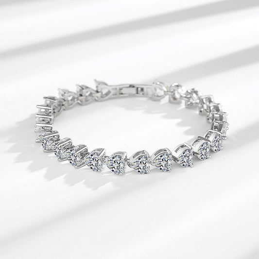 Bracelets en forme de coeur en Zircon et strass pour femmes, mode de luxe