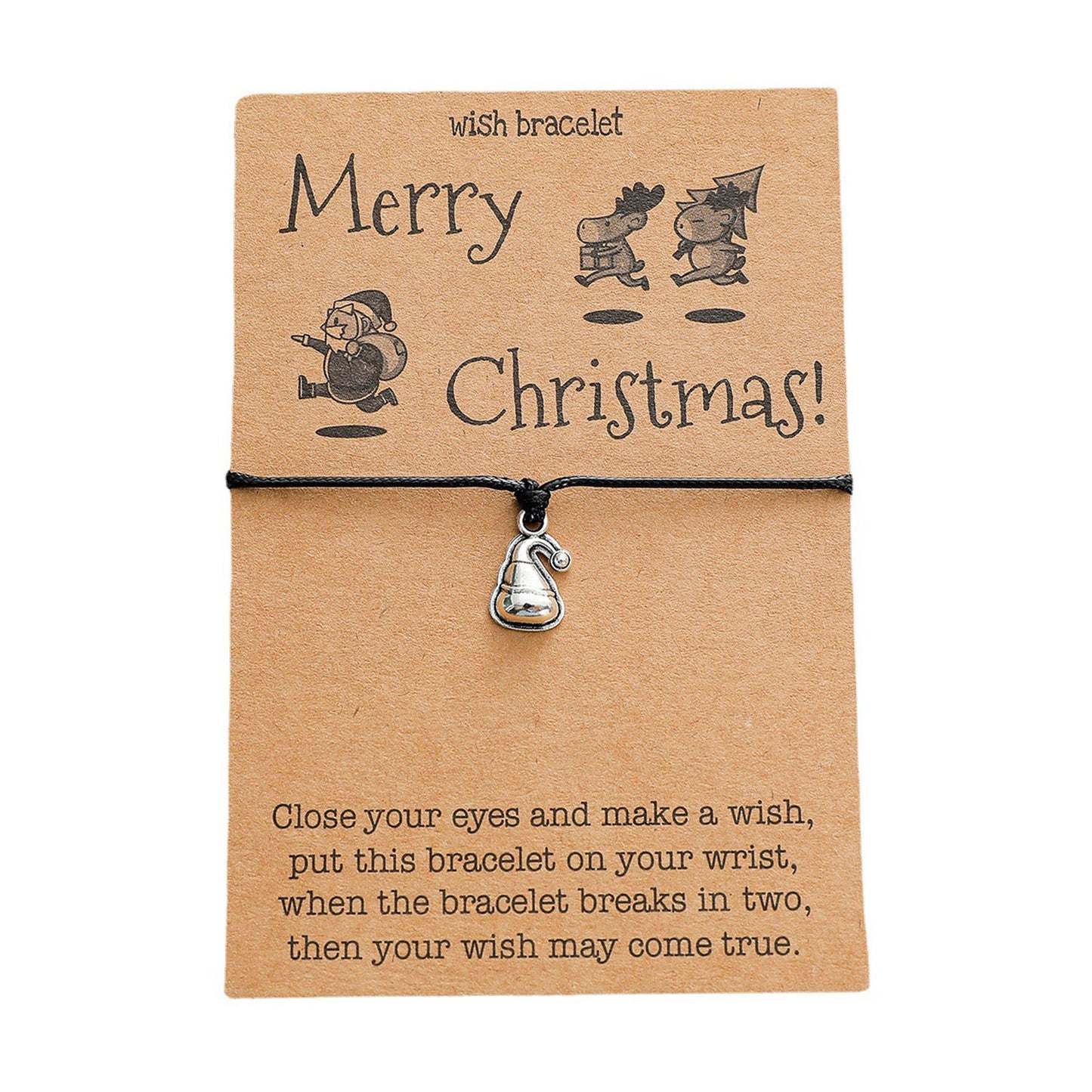 Christmas Card Alloy Pendant Hand Weaving Bracelets