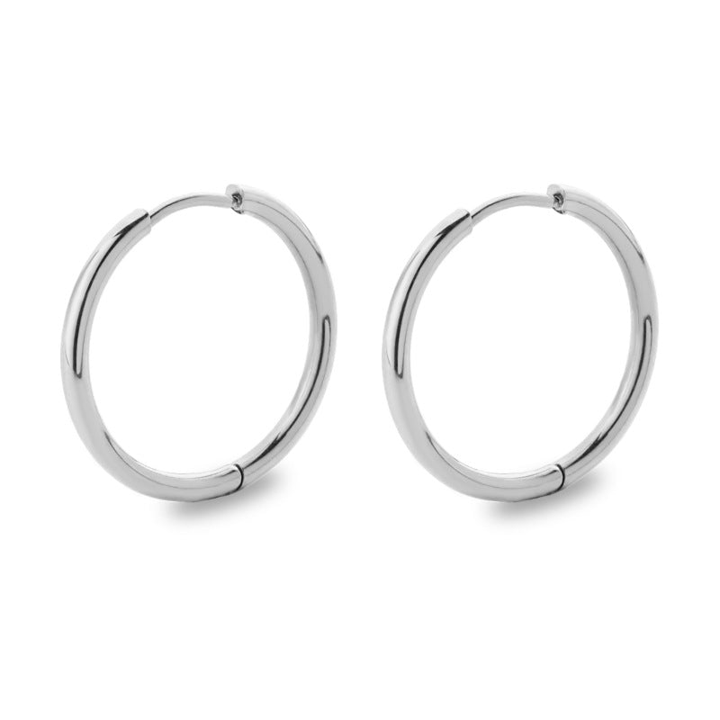 Titanium Steel Stainless Coil Trendy Arc Glossy Ear Buckle
