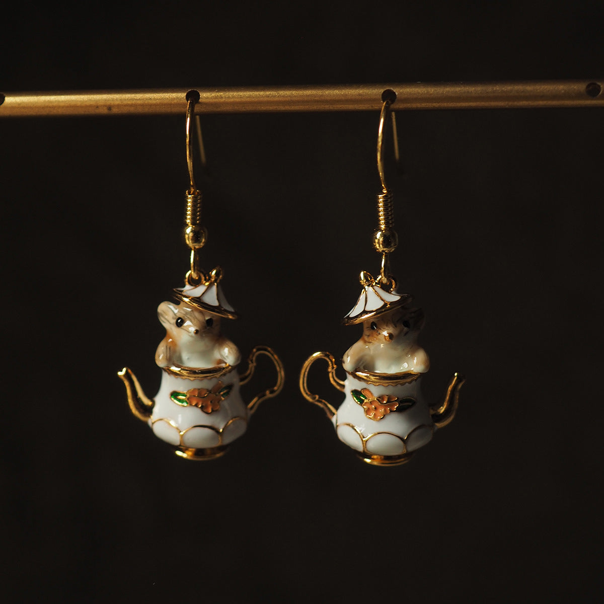 Women's Cute Cartoon Tea Cup Chipmunk Handmade Epoxy Zodiac Necklaces