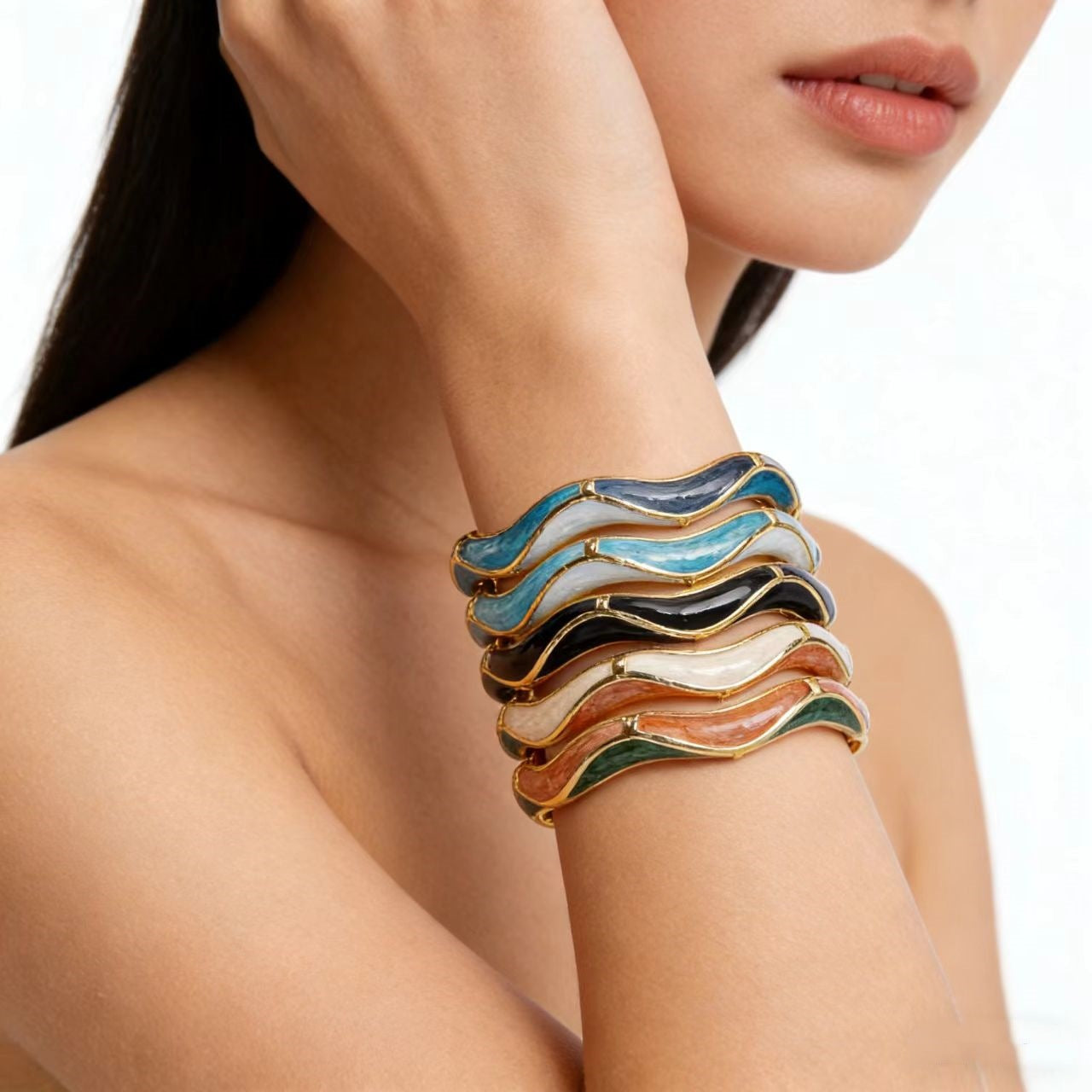 Oval Brushed Open Adjustable Fashionable Temperament Mild Luxury Retro Personalized Bracelet