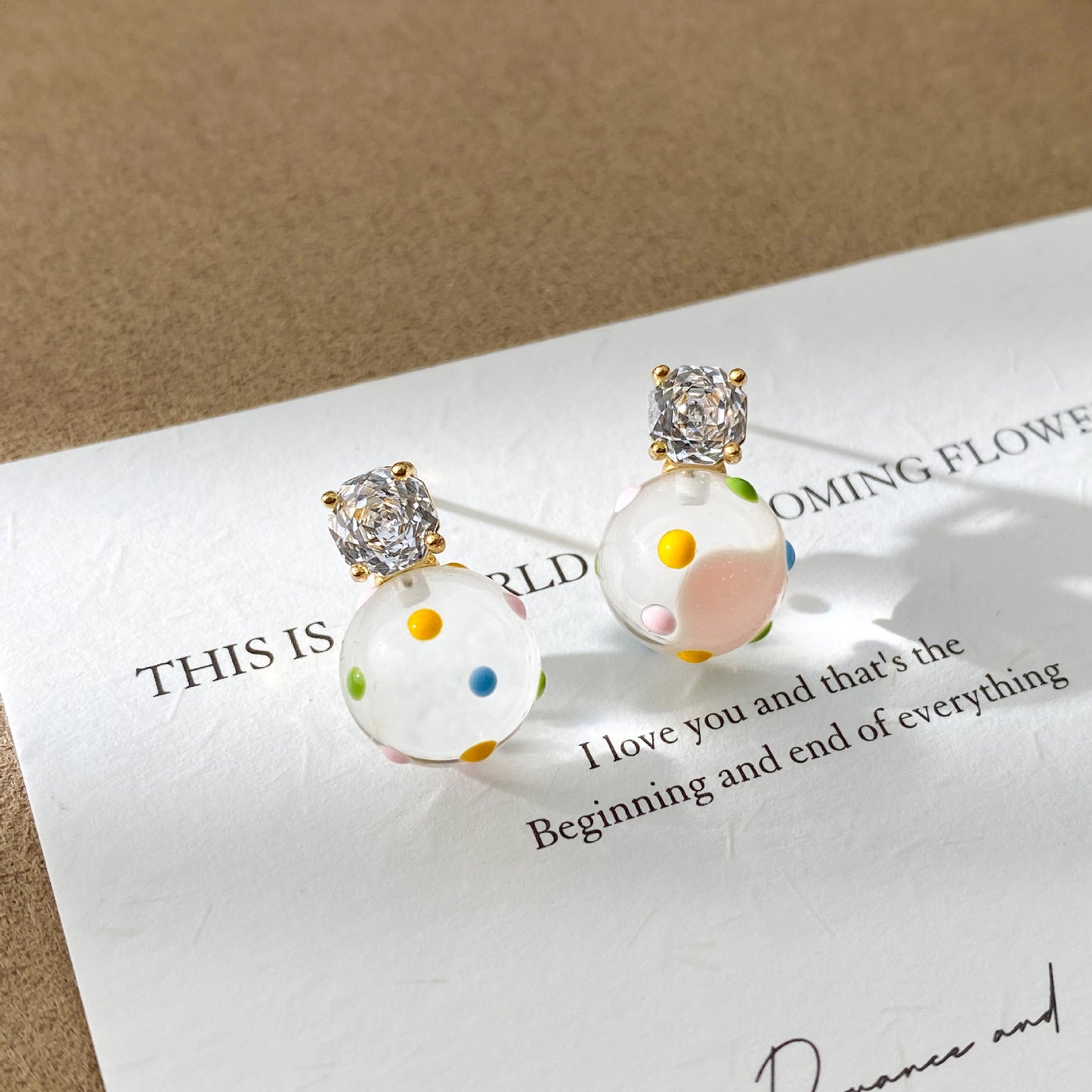 Personality Elegant Transparent Beads Drip Glazed Rings