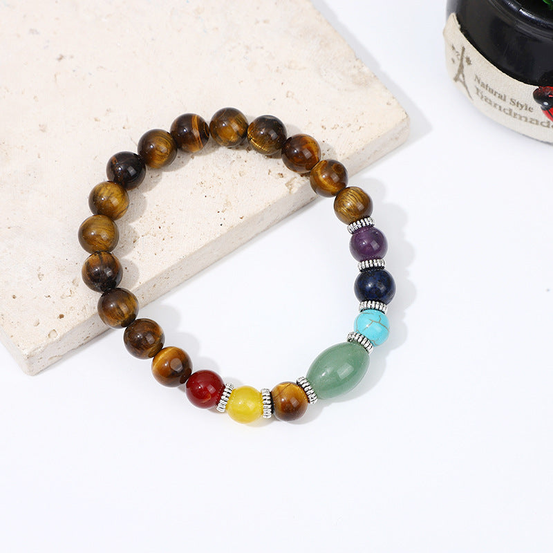 Yoga Colorful Natural Stone Tiger Eye Bracelets