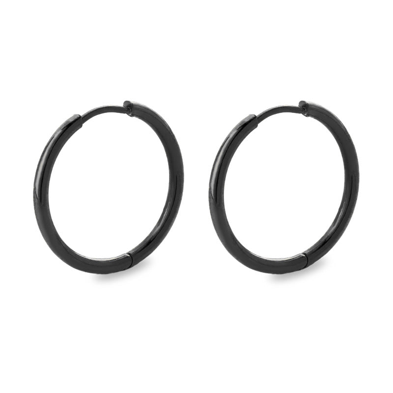Titanium Steel Stainless Coil Trendy Arc Glossy Ear Buckle
