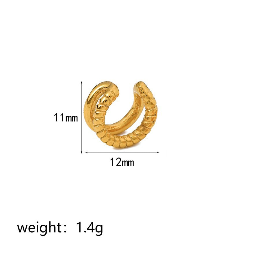 Diamond Shaped Stainless Steel Elegant Earless Titanium Clips Ear Clip