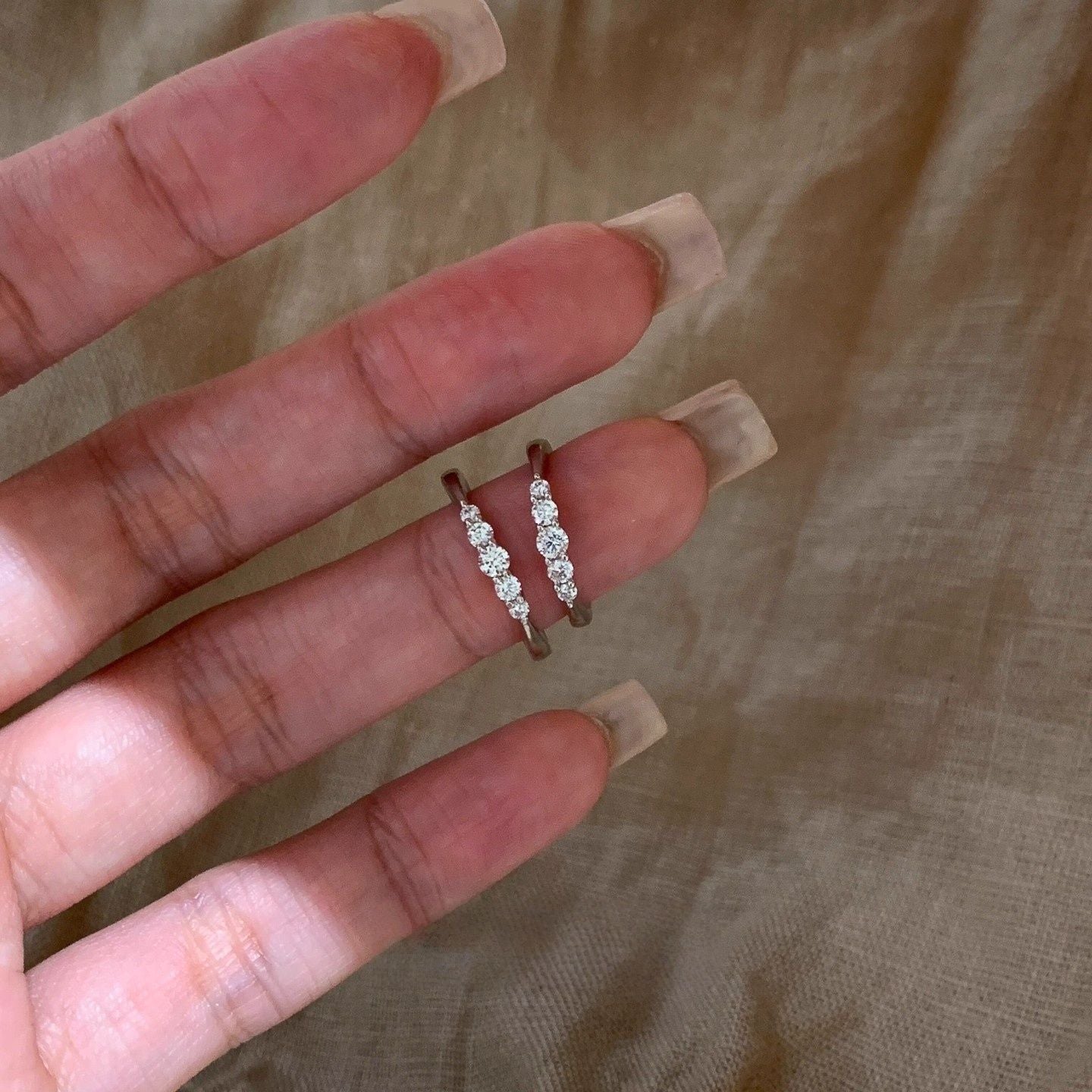 Row Diamond Design Light Luxury High Sense Finger For Ring