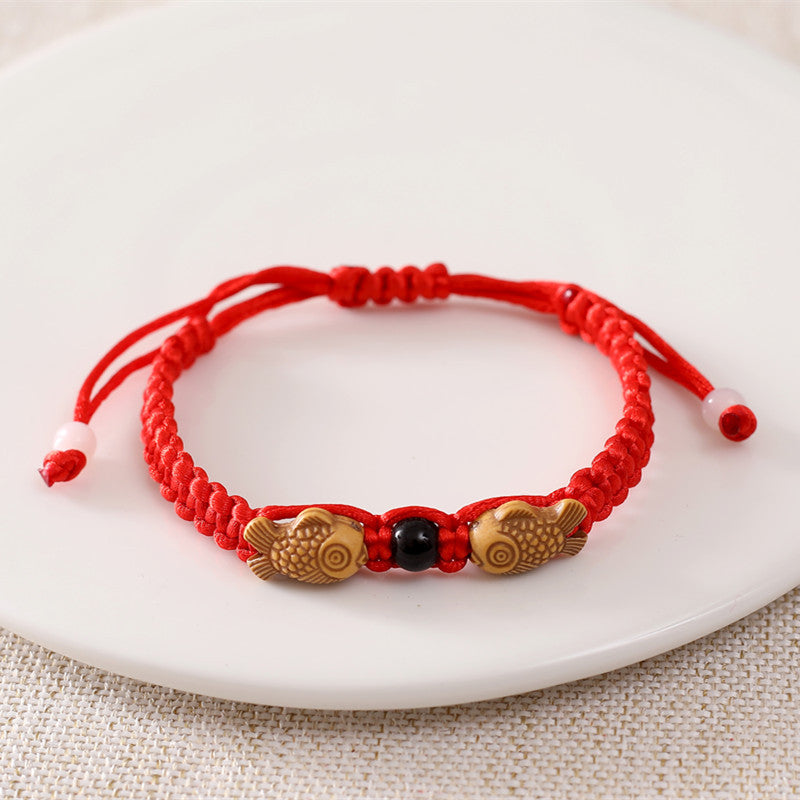 Red Rope Male Female Better Luck Flat Knot Small Bracelets