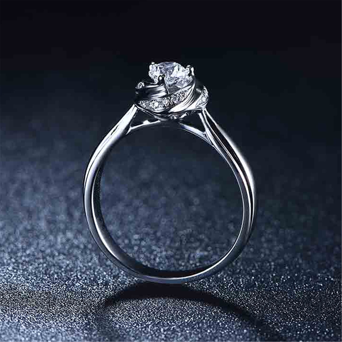 Women's Korean Style White Gold Plated Heart Rings