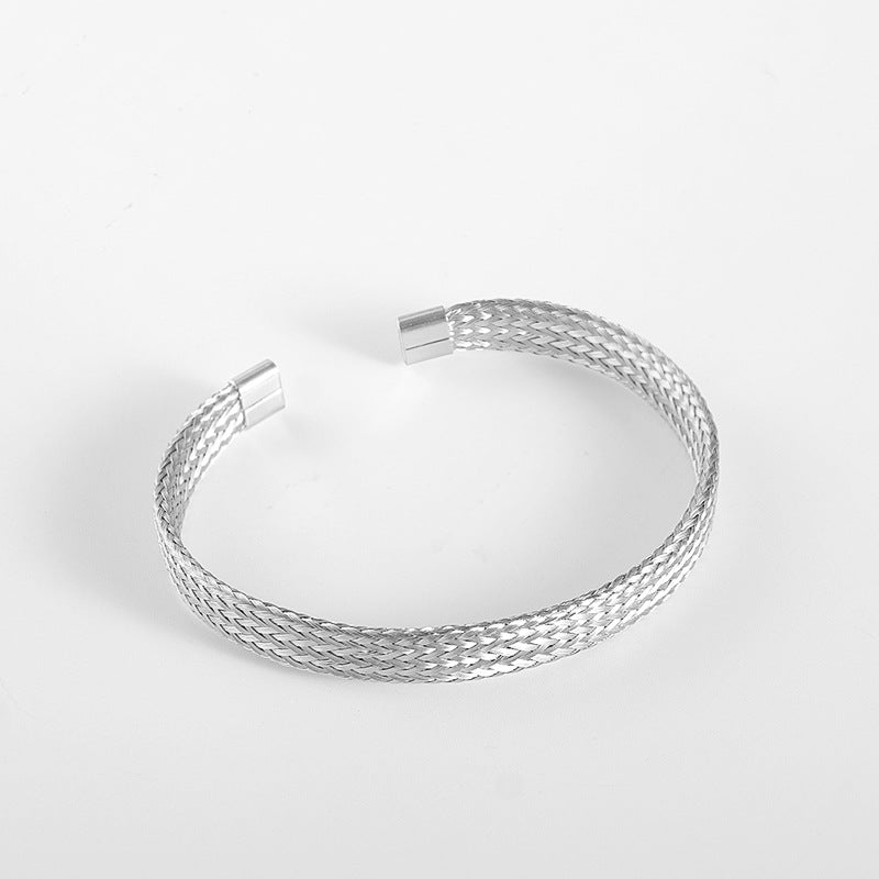 Women's & Men's Fashion Personality Retro Titanium Woven Open Round Bracelets