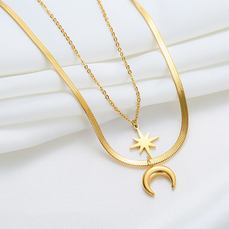 Light Luxury Minority Crescent Clavicle Chain Necklaces