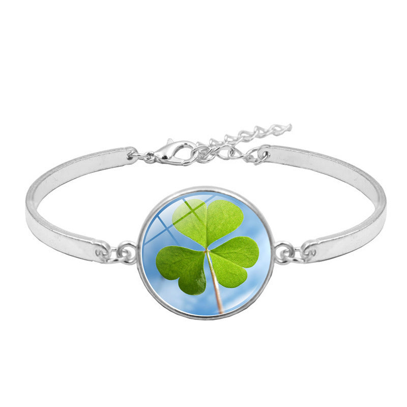 Lucky Four-leaf Clover Time Stone Female Gift Bracelets