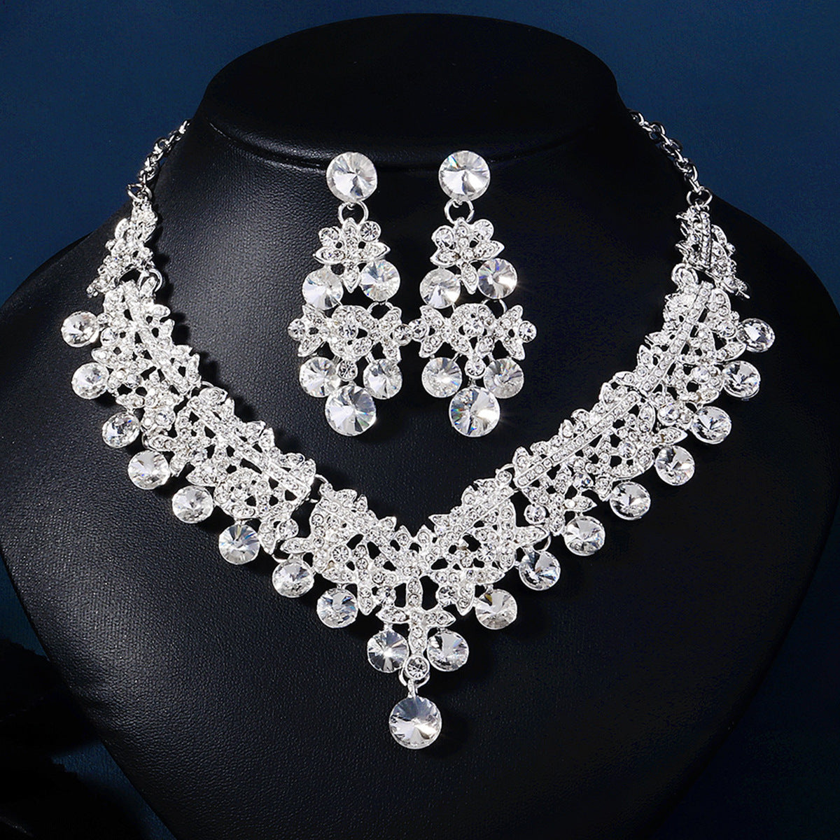 Bridal Three-piece High Sense Ball Wedding Decoration Alloy Jewelry Set