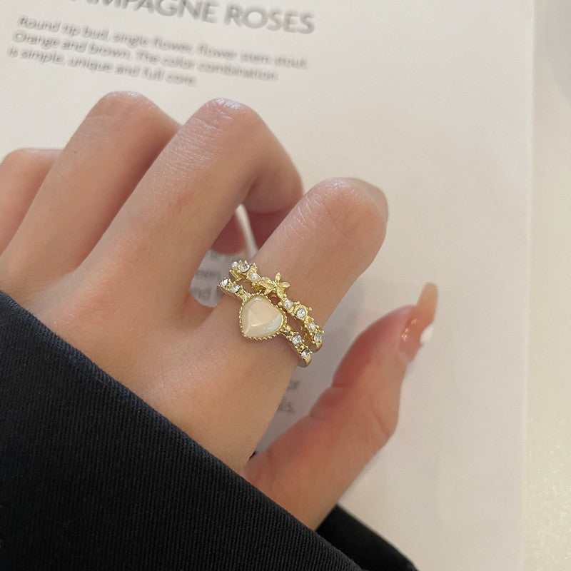 Personalized Design Love Opal Open Tide Index Finger Ring