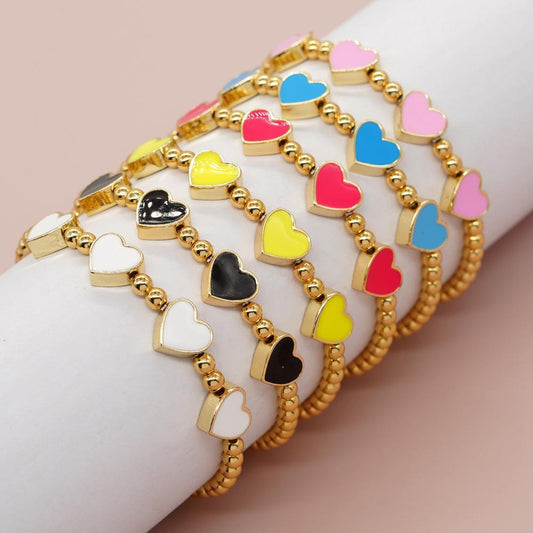 Women's Bohemian Style Vintage Golden Balls Solid Color Love Bracelets