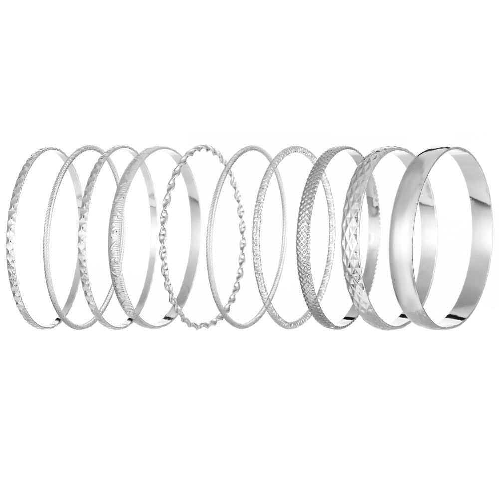 Style Alloy Vintage Wide Face Female Gold Bracelet