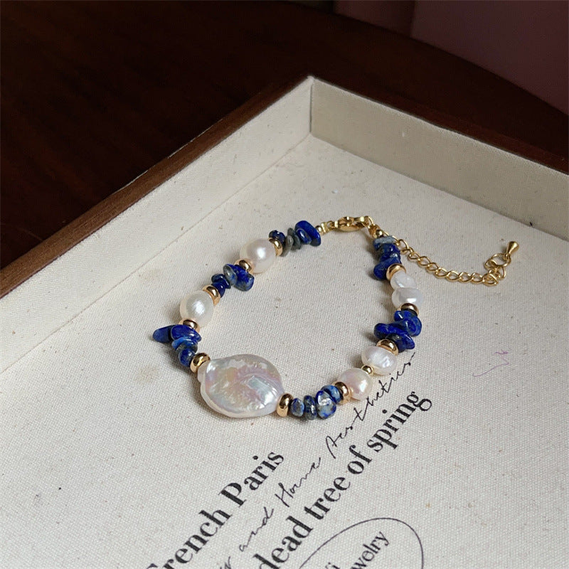 Personality Baroque Irregular Rose Stone Freshwater Pearl Female Temperament Drawable Jewelry Set