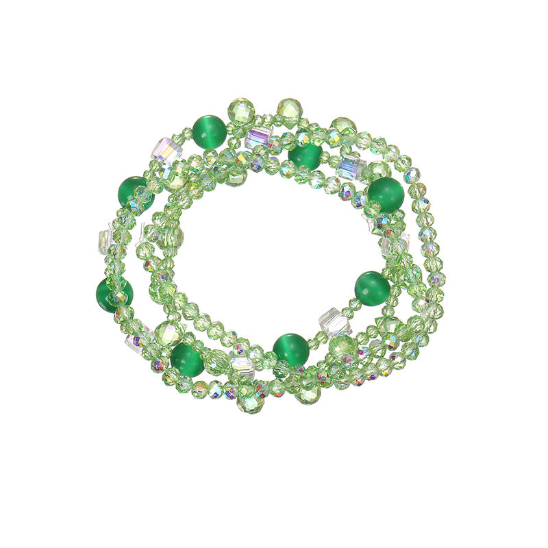 Natural Strawberry Quartz French Apple Green Bracelets