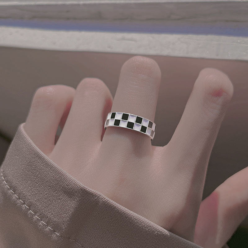 Checkerboard Plaid Female Design Affordable Luxury Rings