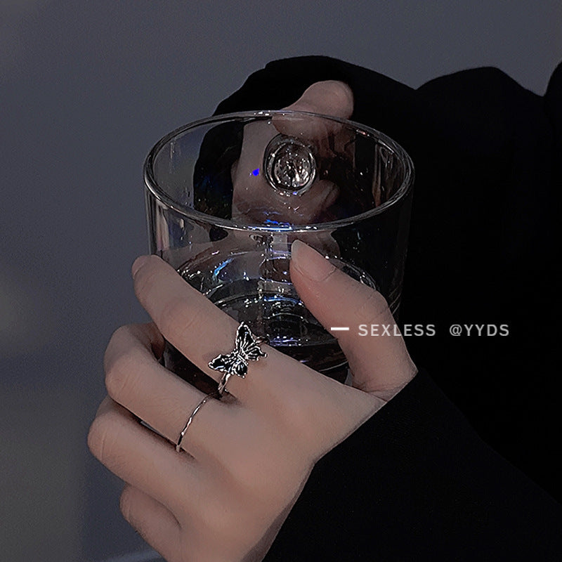 Dark Style Butterfly Female Design Tide Index Finger Personalized Ring