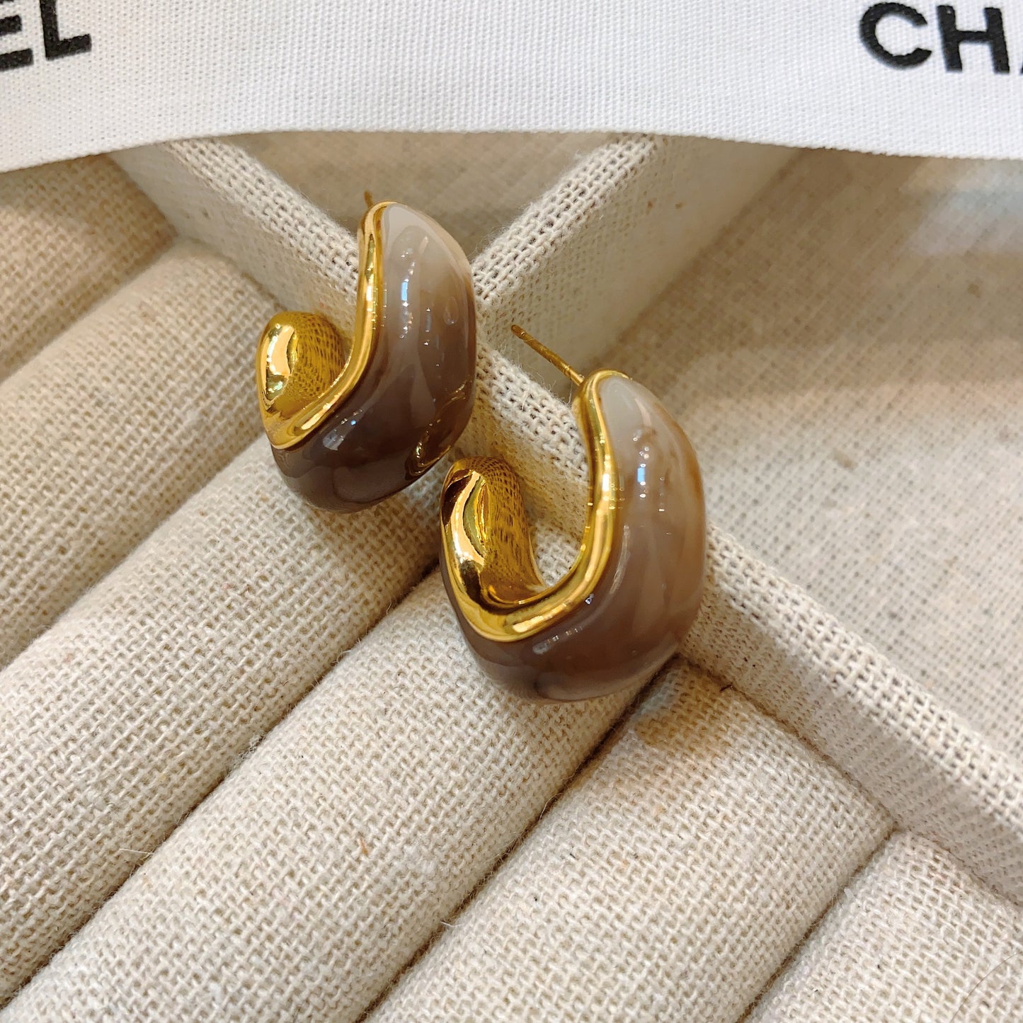 Women's Vintage Metallic Amber For Niche Temperament Korean Earrings