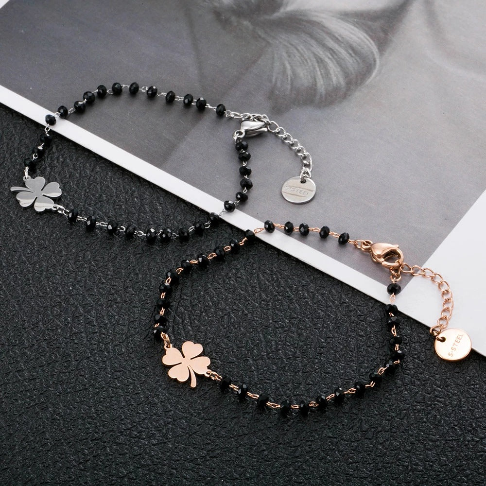 Steel Ornament Clover Female Simple Couple Bracelets