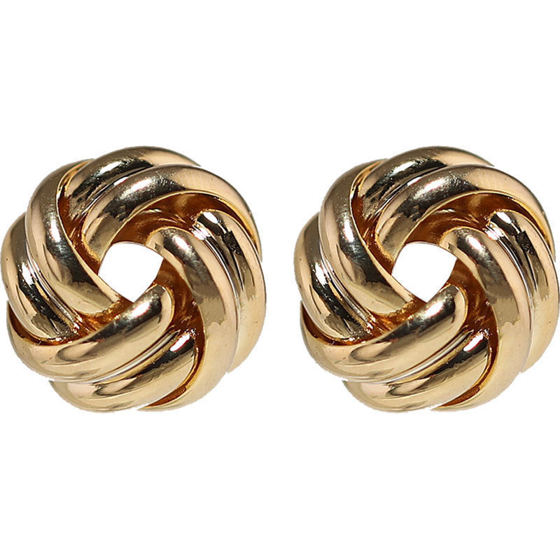 Special Offer Simple Circle Twist Knotted Golden Stud Earrings