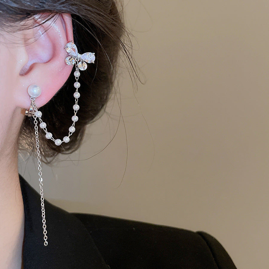 Round Tassel Bone French Vintage Court Style Light Ear Clip