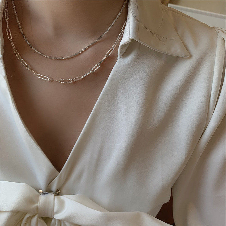 Funkelnde Flash-Schlüsselbeinketten-Choker-Pure-Halsketten