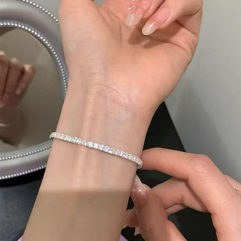 Women's Light Luxury High-grade Sterling Sier Flashing Zircon Bracelets