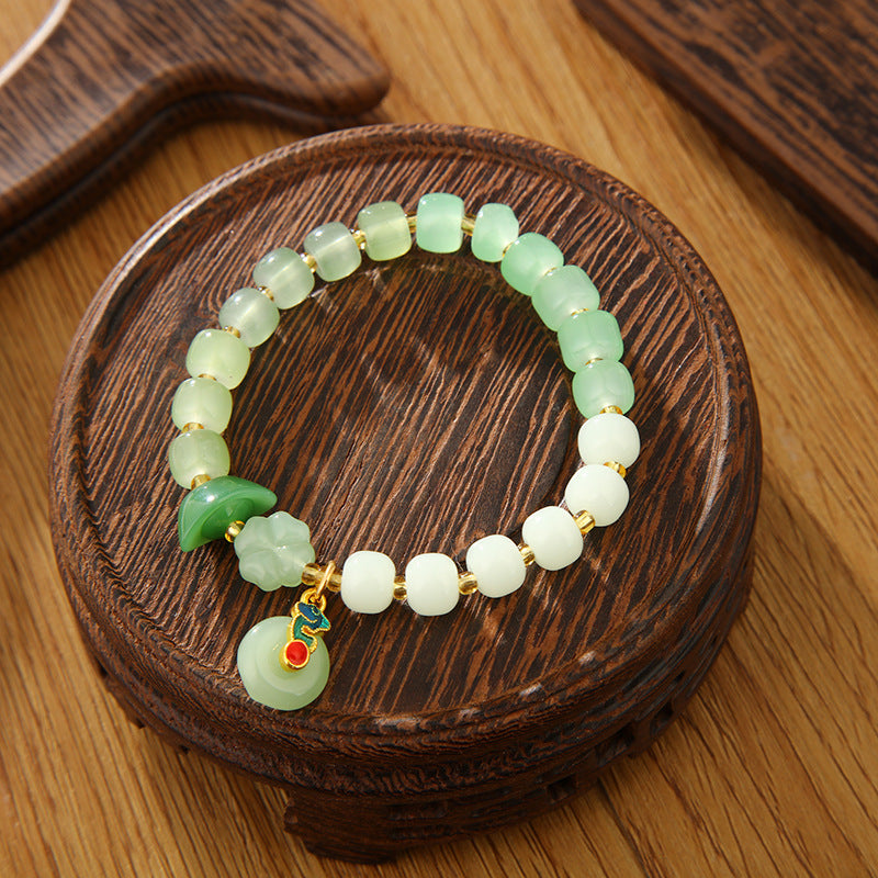 Style Colorful Female String Imitation Jade Material Bracelets