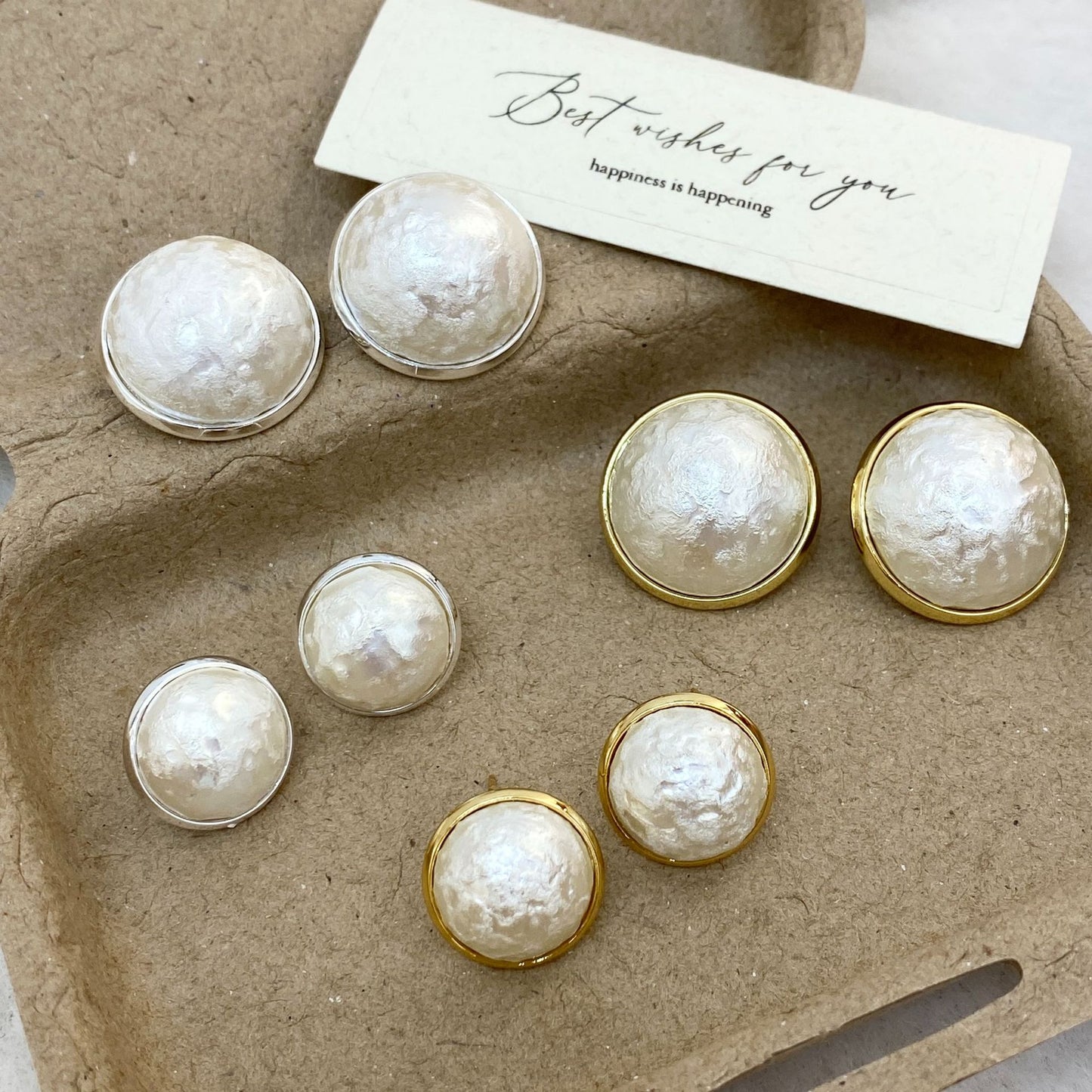 Round Cotton Beads Tide Entry Lux Elegant Fashionable Temperamental Stud Earrings