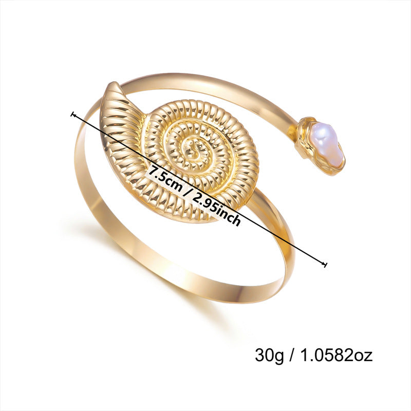 Ocean Style Metal Female Summer Vacation Starfish Baroque Hollow Adjustable Bracelets